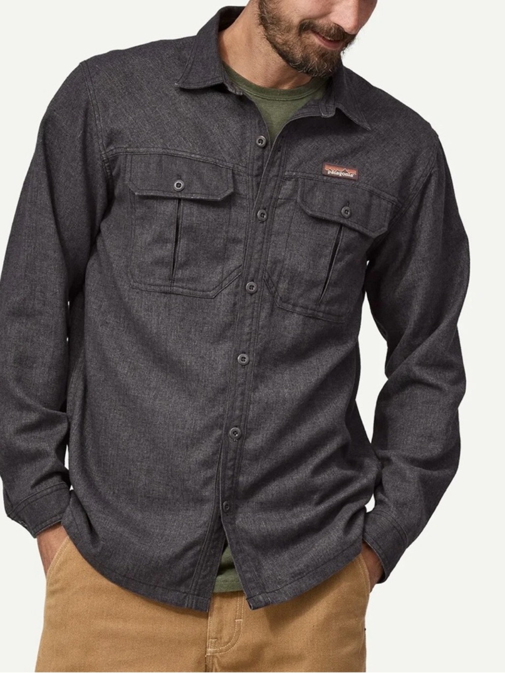 Patagonia Men's Farrier's Shirt - M - color ink black - more of a black grey